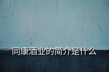 同康酒業(yè)的簡介是什么