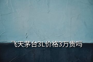 飛天茅臺3L價(jià)格3萬貴嗎