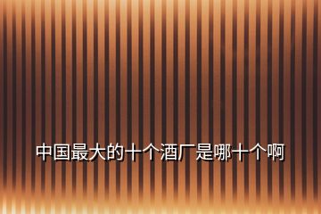 中國最大的十個(gè)酒廠是哪十個(gè)啊