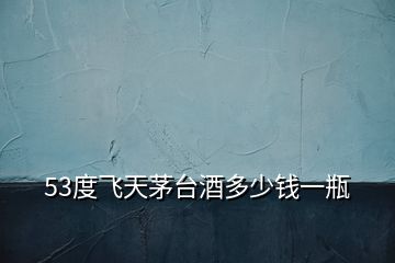 53度飛天茅臺酒多少錢一瓶
