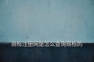 商標注冊網(wǎng)是怎么查詢商標的