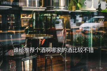 誰給推薦個酒啊哪家的酒比較不錯