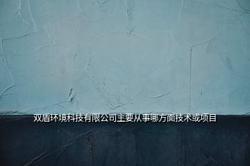 雙盾環(huán)境科技有限公司主要從事哪方面技術或項目