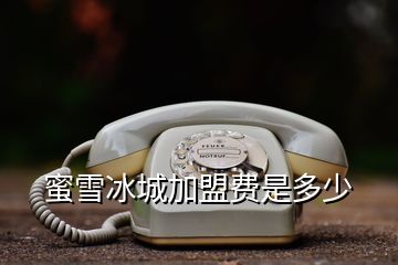 蜜雪冰城加盟費是多少