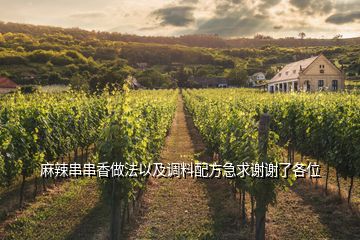 麻辣串串香做法以及調(diào)料配方急求謝謝了各位
