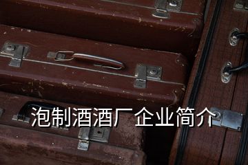 泡制酒酒廠企業(yè)簡(jiǎn)介