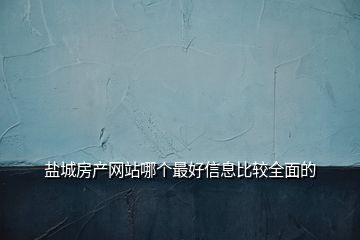 鹽城房產(chǎn)網(wǎng)站哪個最好信息比較全面的