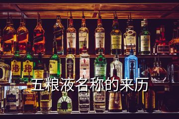 五糧液名稱的來(lái)歷