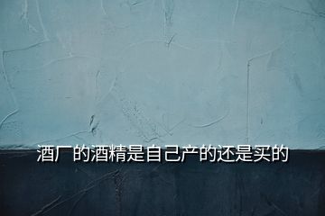 酒廠的酒精是自己產(chǎn)的還是買(mǎi)的